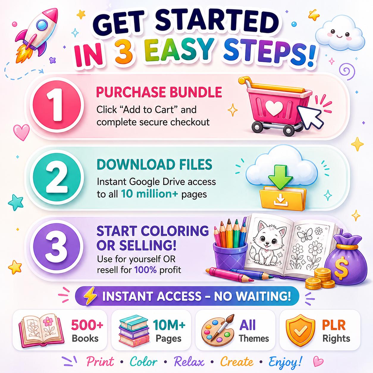 Coloring page bundle sample 2