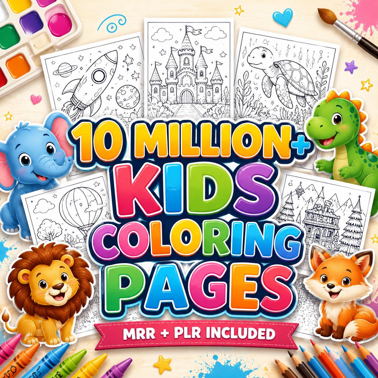 Coloring pages mega bundle preview